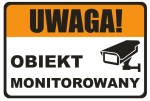 Naklejka 15x10cm OBIEKT MONITOROWANY monitoring
