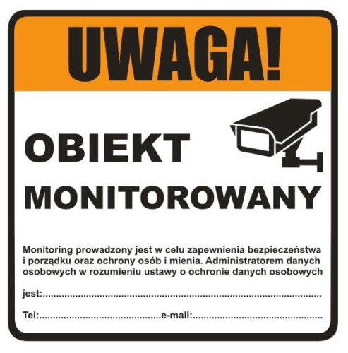 naklejka obiekt monitorowany RODO.JPG