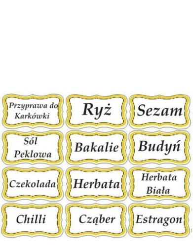 etykiety na pojemniki kuchenne 142 sztuki wzór 1