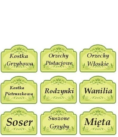 etykiety na pojemniki kuchenne 142 sztuki wzór 3