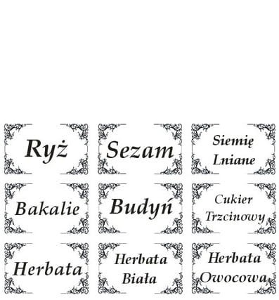 etykiety na pojemniki kuchenne 142 sztuki wzór 4