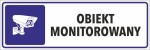 Naklejka OBIEKT MONITOROWANY 30x10cm naklejki monitoring znak informacyjny