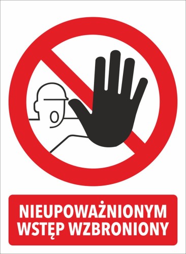 Naklejka NIEUPOWAŻNIONYM WSTĘP WZBRONIONY 30x22cm naklejki.jpg