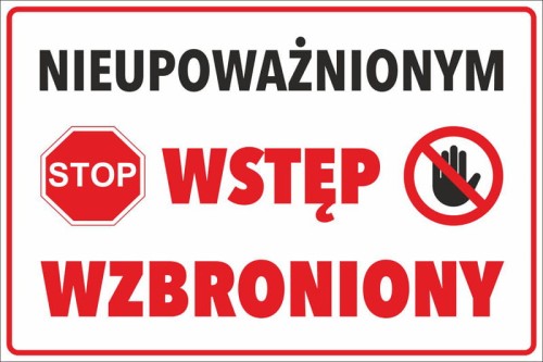 Naklejka NIEUPOWAŻNIONYM WSTĘP WZBRONIONY 30x20cm.jpg