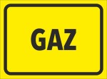 Naklejka GAZ Naklejki w rozmiarze 10x7,5cm znak informacyjny BHP