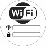 Naklejka informacyja FREE WiFi zone naklejki biała 10cm z miejscem na napis