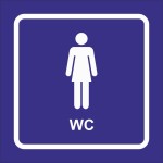 Naklejka TOALETA DAMSKA 10x10cm naklejki WC oznaczenie znaku BHP