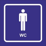 Naklejka TOALETA MĘSKA 10x10cm naklejki WC oznaczenie znaku BHP