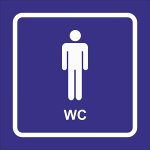 Naklejka TOALETA MĘSKA 10x10cm naklejki WC oznaczenie znaku BHP