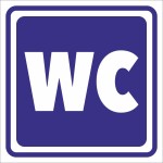 Naklejka TOALETA 10x10cm naklejki WC oznaczenie znaku BHP