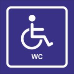 Naklejka TOALETA DLA NIEPEŁNOSPRAWNYCH 10x10cm naklejki WC niepełonosprawni