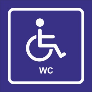 Naklejka TOALETA DLA NIEPEŁNOSPRAWNYCH 10x10cm naklejki WC niepełonosprawni