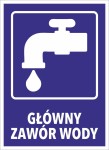 Naklejka GŁÓWNY ZAWÓR WODY 20x15cm naklejki BHP