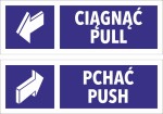 Zestaw naklejek na drzwi PCHAĆ CIĄGNĄĆ push pull naklejka 15x5cm naklejki