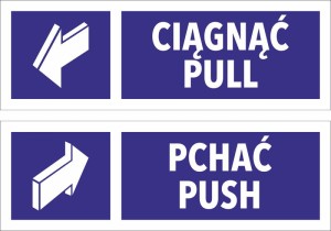 Zestaw naklejek na drzwi PCHAĆ CIĄGNĄĆ push pull naklejka 15x5cm naklejki
