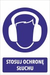 Naklejka STOSUJ OCHRONĘ SŁUCHU 30x20cm naklejki znak informacyjny BHP