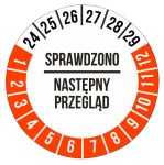 50szt Naklejki Inspekcyjne naklejka Inspekcja Przegląd 30mm CZERWONE