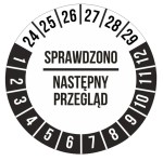 50szt Naklejki Inspekcyjne naklejka Inspekcja Przegląd 30mm CZARNE