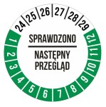 50szt Naklejki Inspekcyjne naklejka Inspekcja Przegląd 30mm ZIELONE