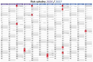 PLANER SZKOLNY 2026/27 Kalendarz A0 79x119 na ściane suchościeralny mocowanie