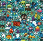 STICKERBOMB sticker bomb 100/50cm wzór 15