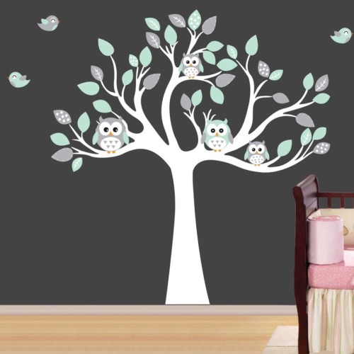 Naklejka na ścianę drzewo białe rozmiar XXL