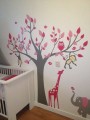 Naklejka na ścianę drzewo i zwierzęta rozmiar XXL