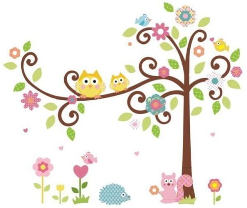Naklejki na ścianę sowa drzewo rozmiary L/XL/XXL wzór 1
