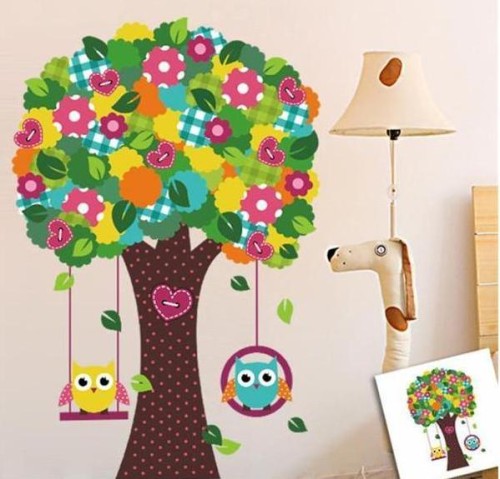 Naklejki na ścianę sowa drzewo rozmiary L/XL/XXL wzór 9