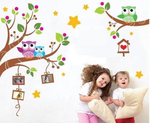 Naklejki na ścianę sowa drzewo rozmiary L/XL/XXL wzór 11